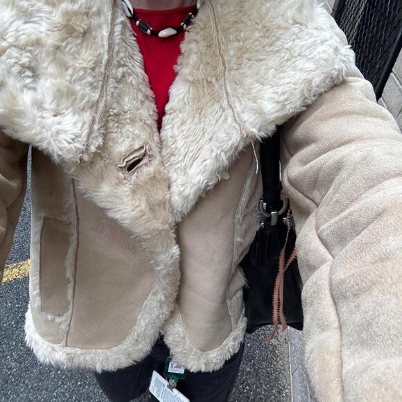 Vintage Xhilaration Tan Shearling Coat – Size XS - Picture 1 of 7